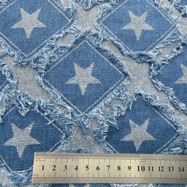 Jean étoilé bleu – échelle du motif