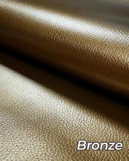Simili cuir métallisé bronze