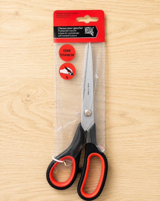 Ciseaux gaucher 21 cm – poignée ergonomique et lame titane