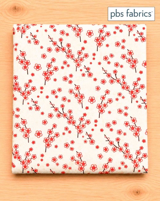 Coupon Coton Japonais - Fleurs de Cerisier - PBS Fabrics