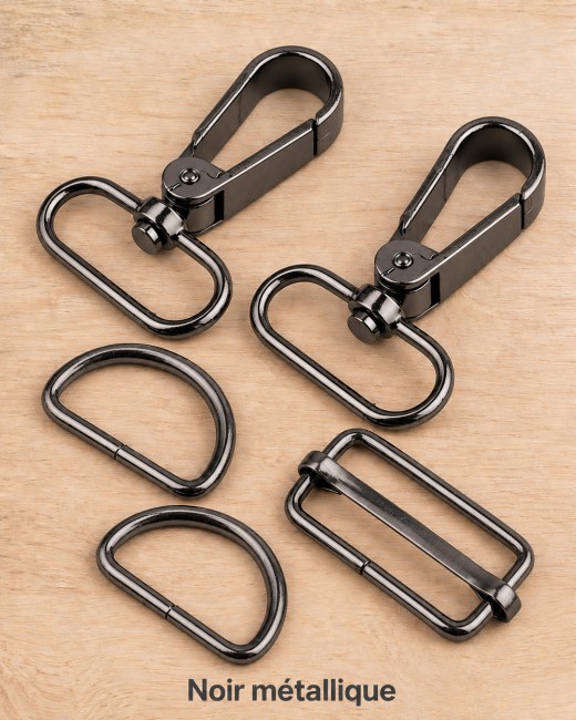 Ensemble de bouclerie Design de 5 pièces Noir métallique