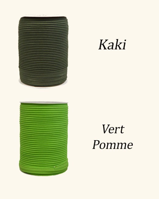 Passepoil coton uni kaki ou vert pomme au choix