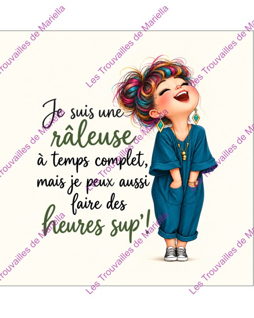 Une râleuse aux cheveux multicolores, prête pour les heures sup ! "Une râleuse aux cheveux multicolores, prête pour les heures sup !"