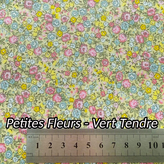 Petites fleurs vert tendre – coton Makower