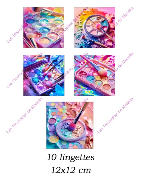 Lingettes lavables Palette Maquillage à coudre – Panneau 10 pièces