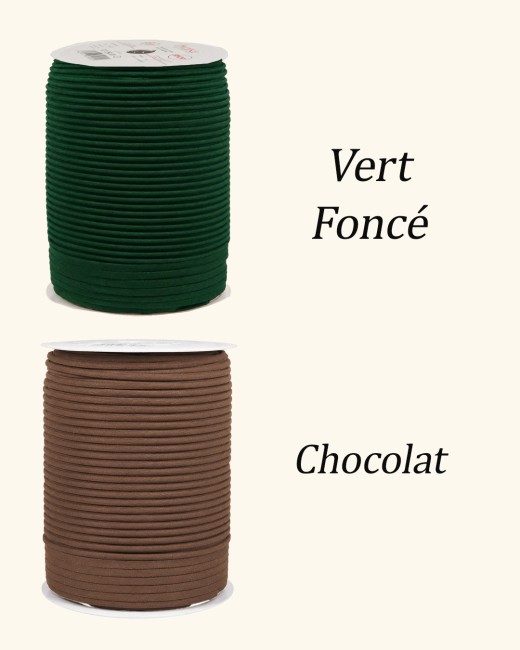 Passepoil coton uni vert foncé ou chocolat