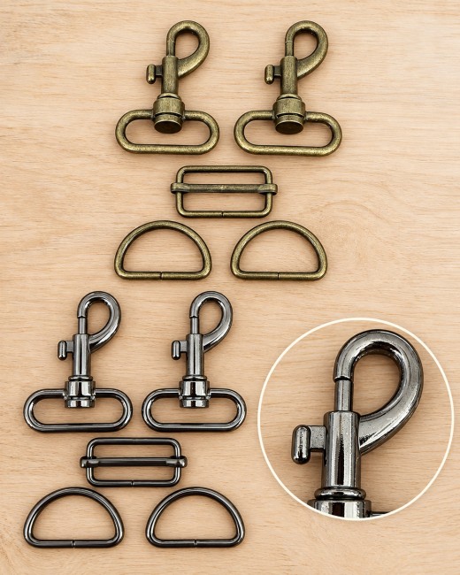 Ensemble de bouclerie Escale 30 mm – 5 pièces – Laiton ou noir métallique