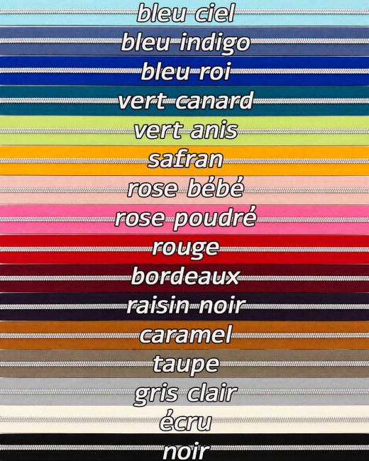 Zip nylon dents argentées - coloris au choix