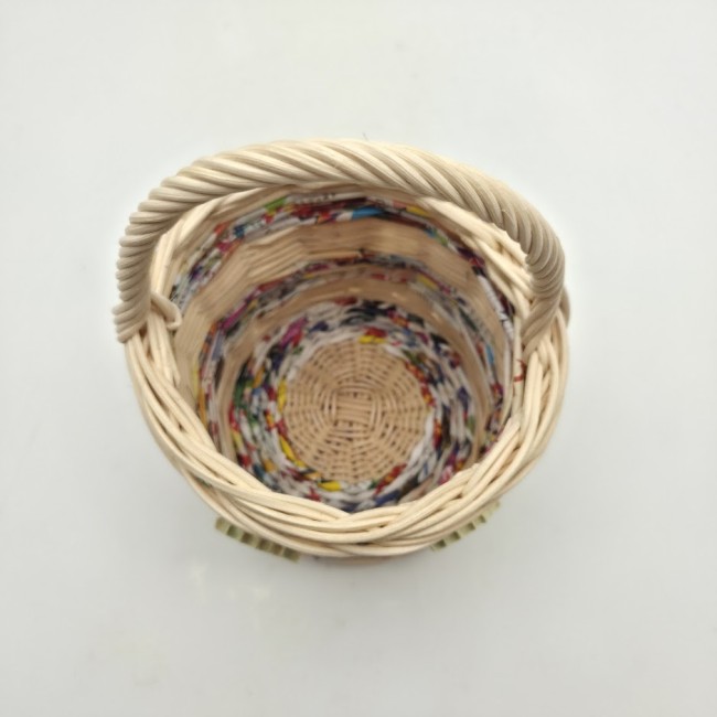 mini panier anse rotin boutons feuilles vert clair 5
