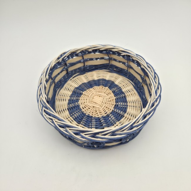 corbeille ronde bleue ecru dessin 3