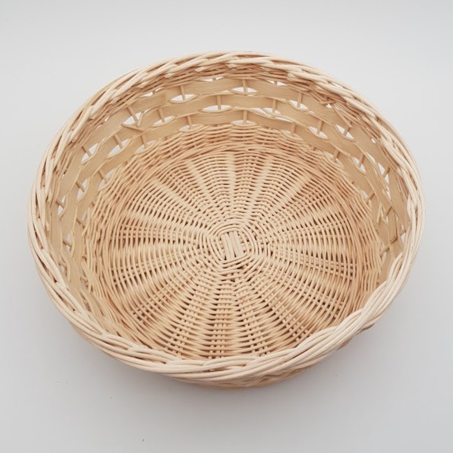 corbeille ronde écru bandes 5