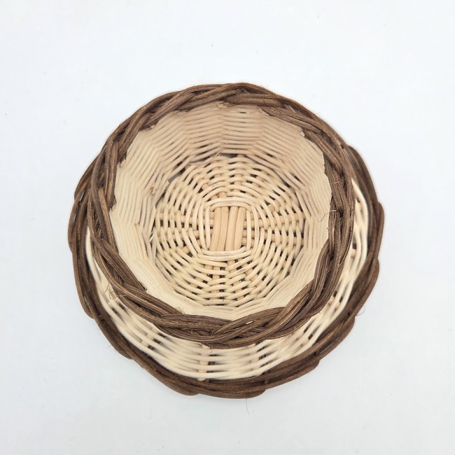 vide poche avec soucoupe ecru marron 4