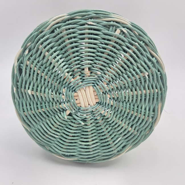 petit panier enfant vert anse cuir marron 6