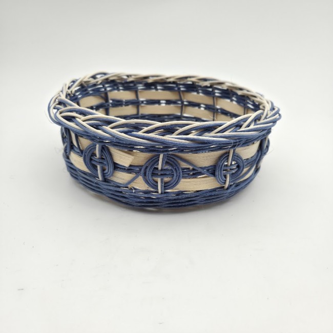 corbeille ronde bleue ecru dessin 2
