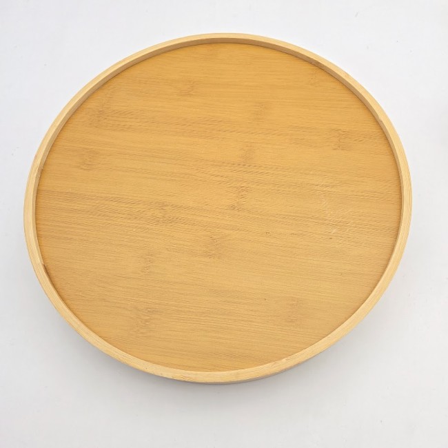 Plateau rond fleurs bleues 5