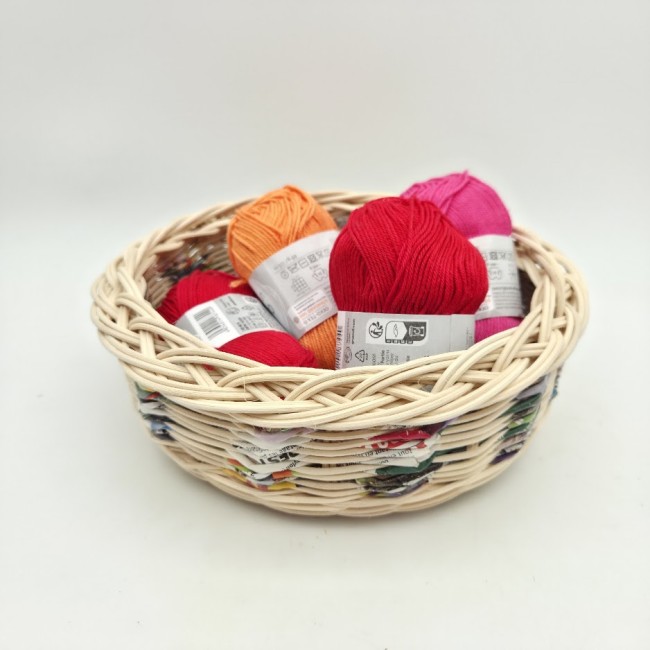 corbeille ronde rotin papier tressage super 7
