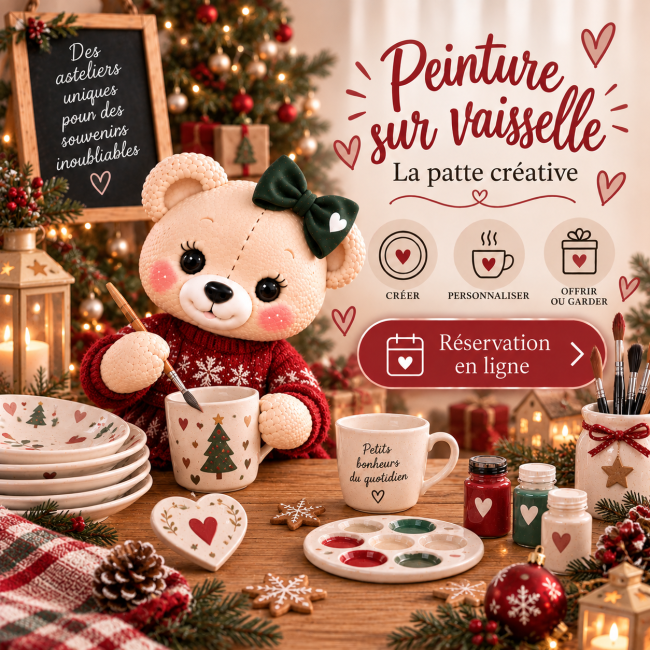 Atelier peinture sur vaisselle  ✨ Décembre 2026