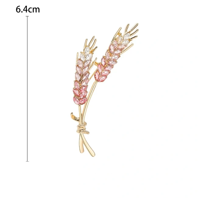 Dimensions de la broche épi de blé avec strass coloré
