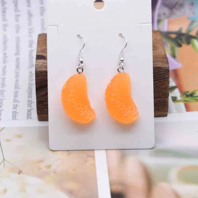Boucles d'oreilles quartier de mandarine — Acrylique