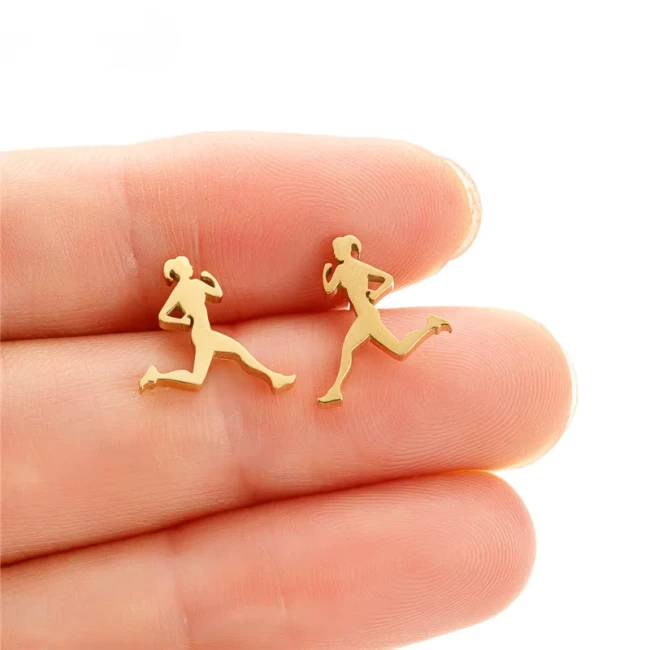 Boucles d'oreilles coureuse à pied
