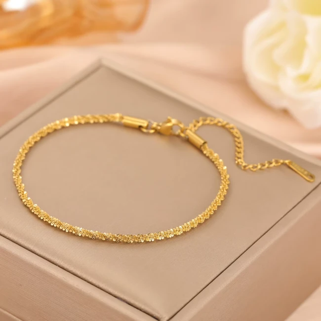 Bracelet élégant doré acier inoxydable