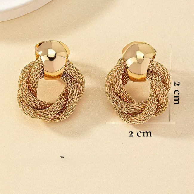 Boucles d'oreilles clips nœud torsadé – dimensions