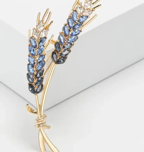 Broche épi de blé en strass, bijou fantaisie femme