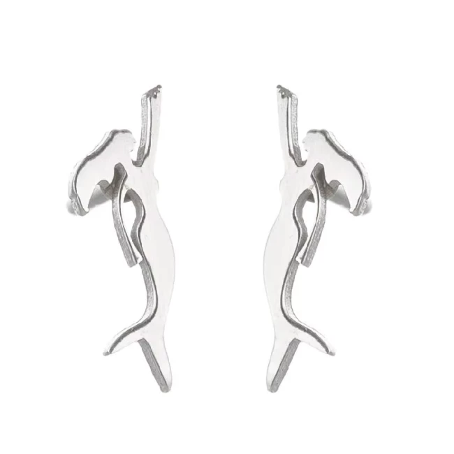 Boucles d'oreilles sirène argentées