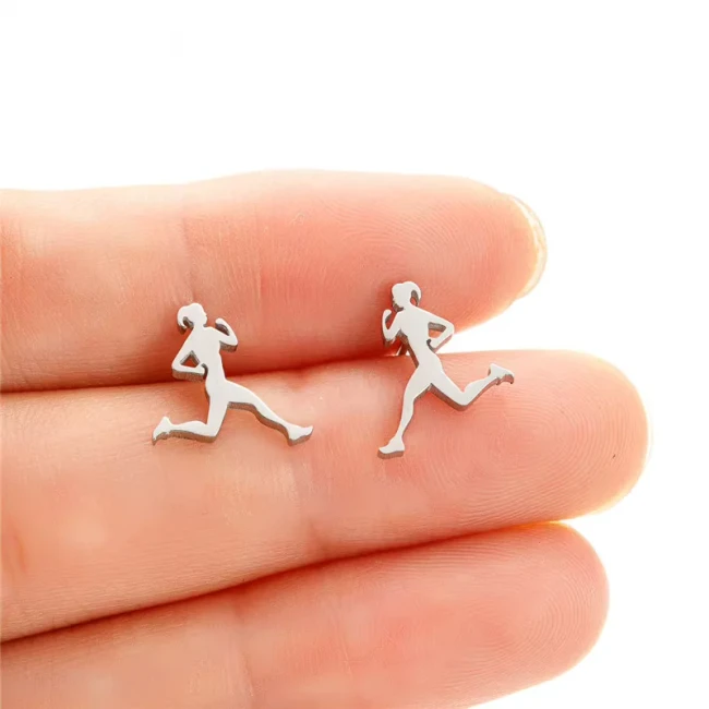 Bijou running femme – boucles d'oreilles joggeuse 10mm
