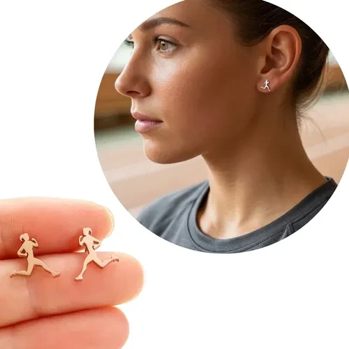 Puces d'oreilles sportive – cadeau passionnée de course à pied