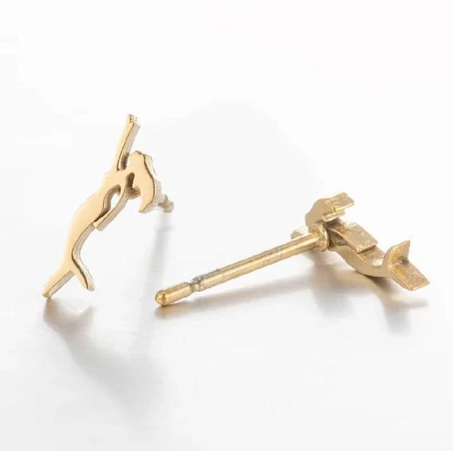 Boucles d'oreilles sirène dorées