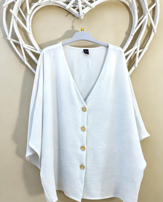 Blouse Blanche effet gaufré