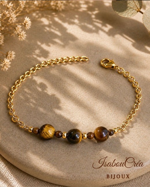 Bracelet en plaqué or avec perles