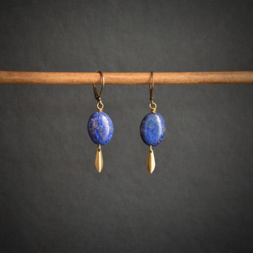 Boucles d'oreilles ANTARES lapis-lazuli courtes