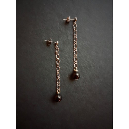 Boucles d'oreilles pendantes MATERIA OSCURA onyx