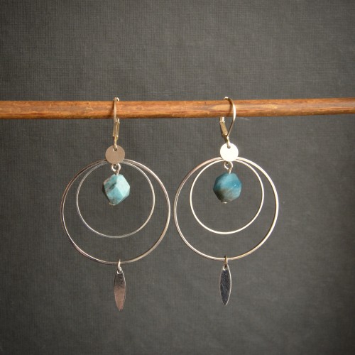 Boucles d'oreilles pendantes ATLANTIS - apatite