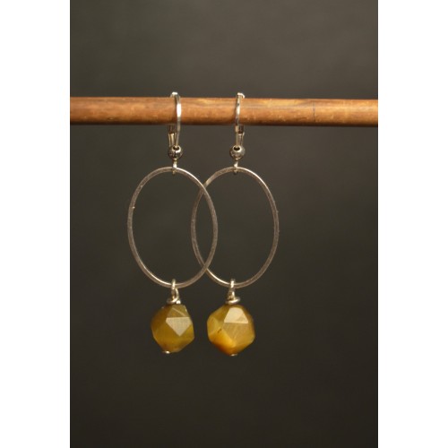 Boucles d'oreilles NEWTON oeil-de-tigre