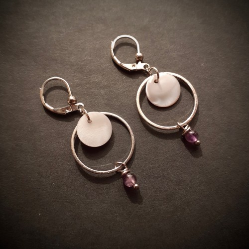 Boucles d'oreilles SELINA - améthyste