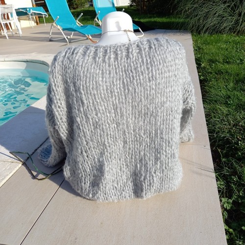 pull laine tricot gris clair (6)