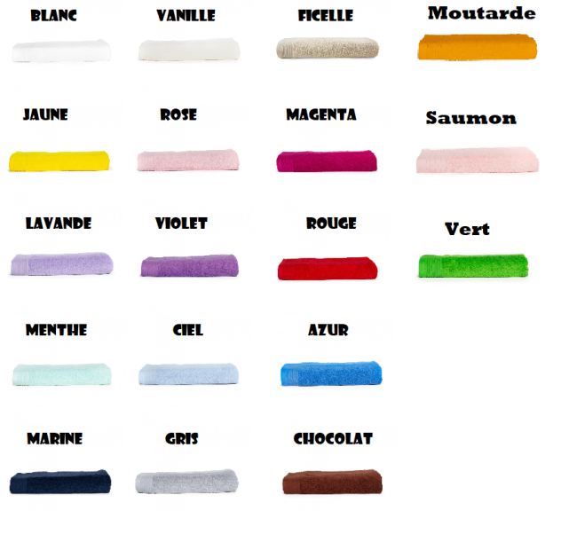 Couleurs serviettes Couleurs serviettes