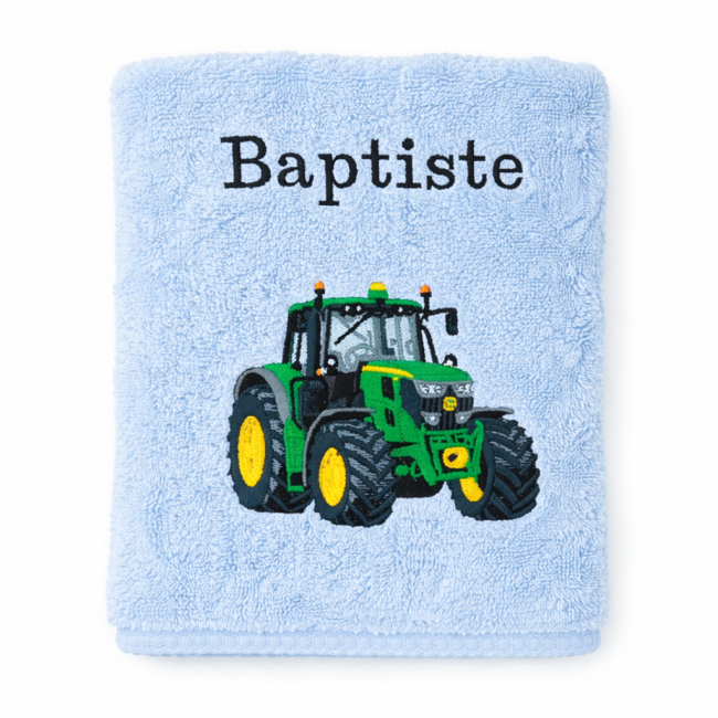 Motif brodé : tracteur vert et jaune Motif brodé : tracteur vert et jaune