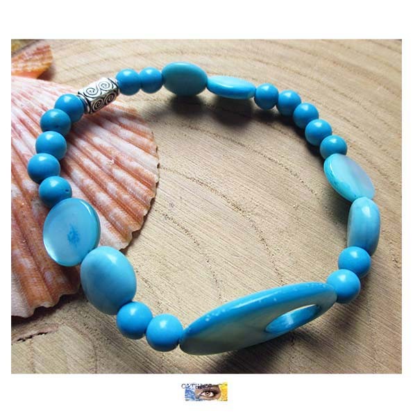 Bracelet Howlite et Nacre Turquosie 2