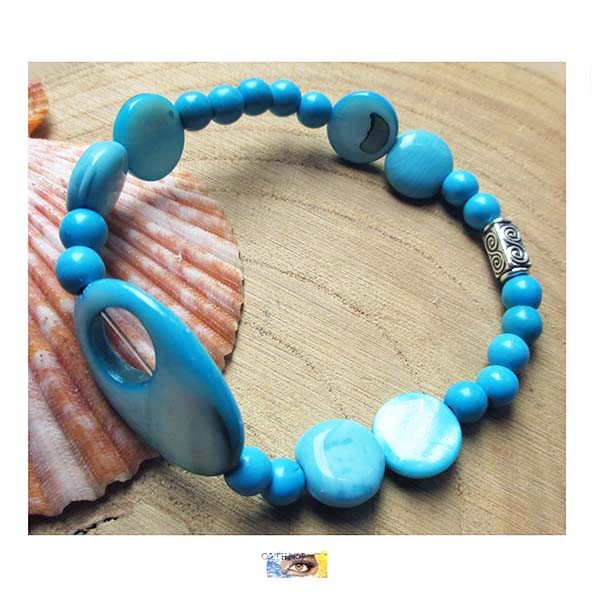 Bracelet Howlite et Nacre Turquosie