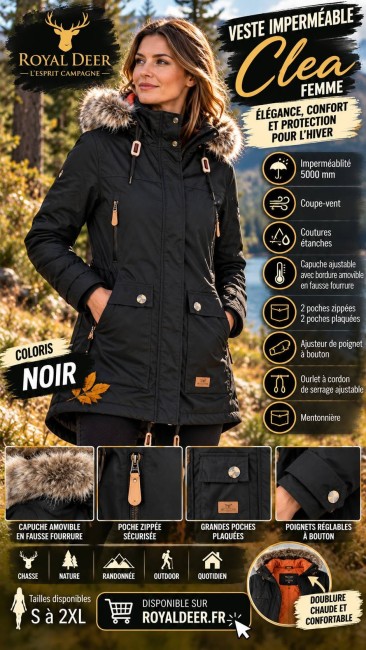 Parka imperméable Trespass Clea Noir