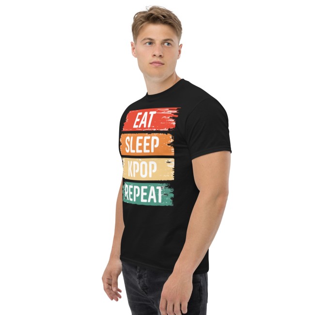 T-shirt K-pop Eat Sleep Kpop Repeat, impression DTG ou DTF (3)