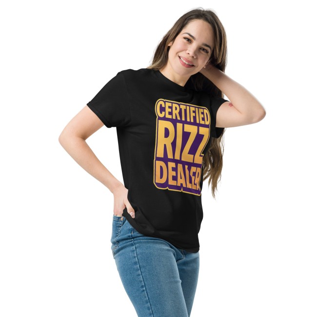 T-shirt Certified Rizz Dealer. Impression DTF sur coton noir 170g (9)