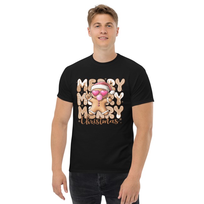 T-shirt de Noël original – Bonhomme en pain d’épices « Merry Christmas » (3)