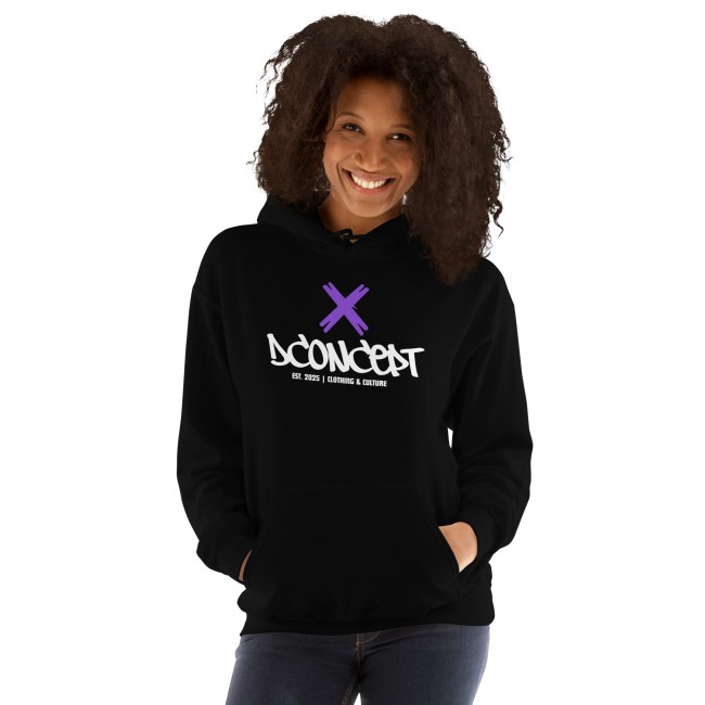 Sweat à Capuche Noir D Concept Hoodie Streetwear Impression DTF (3)