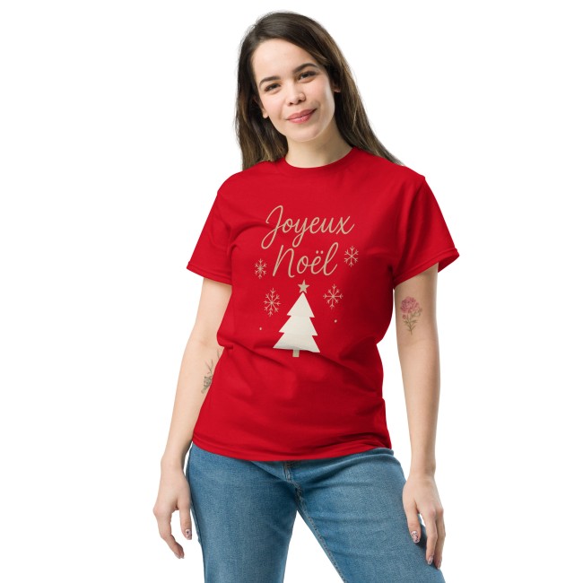 T-shirt Noël Personnalisé Minimaliste 100% Coton – Design Joyeux Noël Moderne (3)