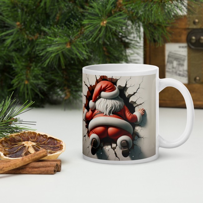 Mug Pere Noel 3D – Effet Mur Cassé . Tasse en Céramique (3)